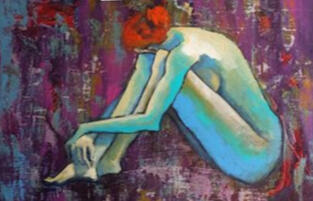 Le blues de Golentine( Acryl. 60x80) 200€